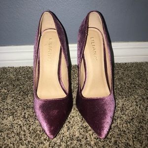 Liliana Magenta crushed velvet heels Size 8